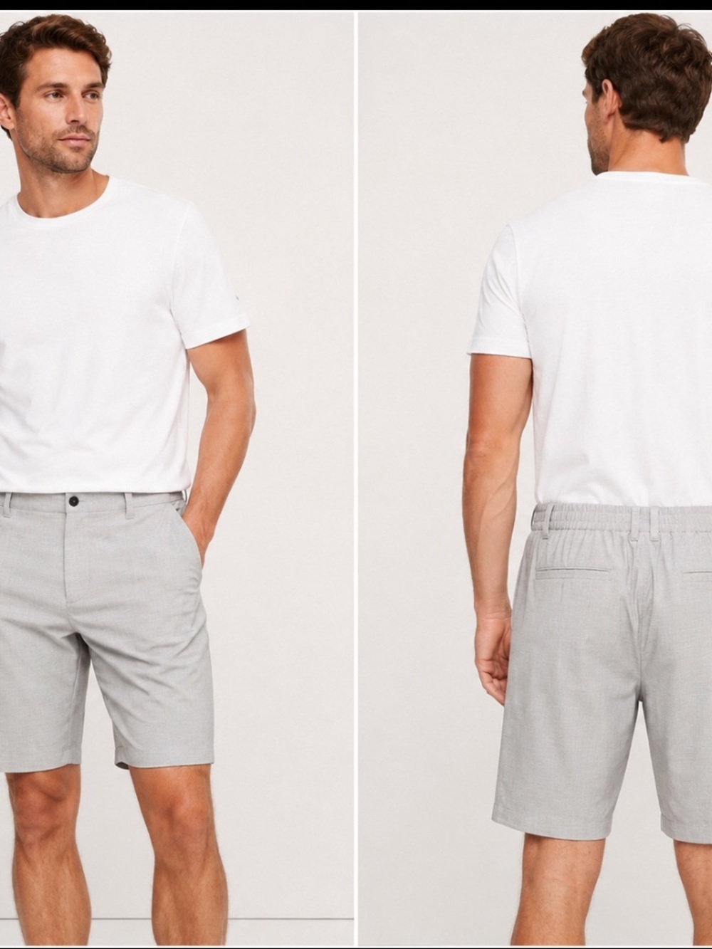 Banana Republic Light Gray Flat-Front Men's Shorts